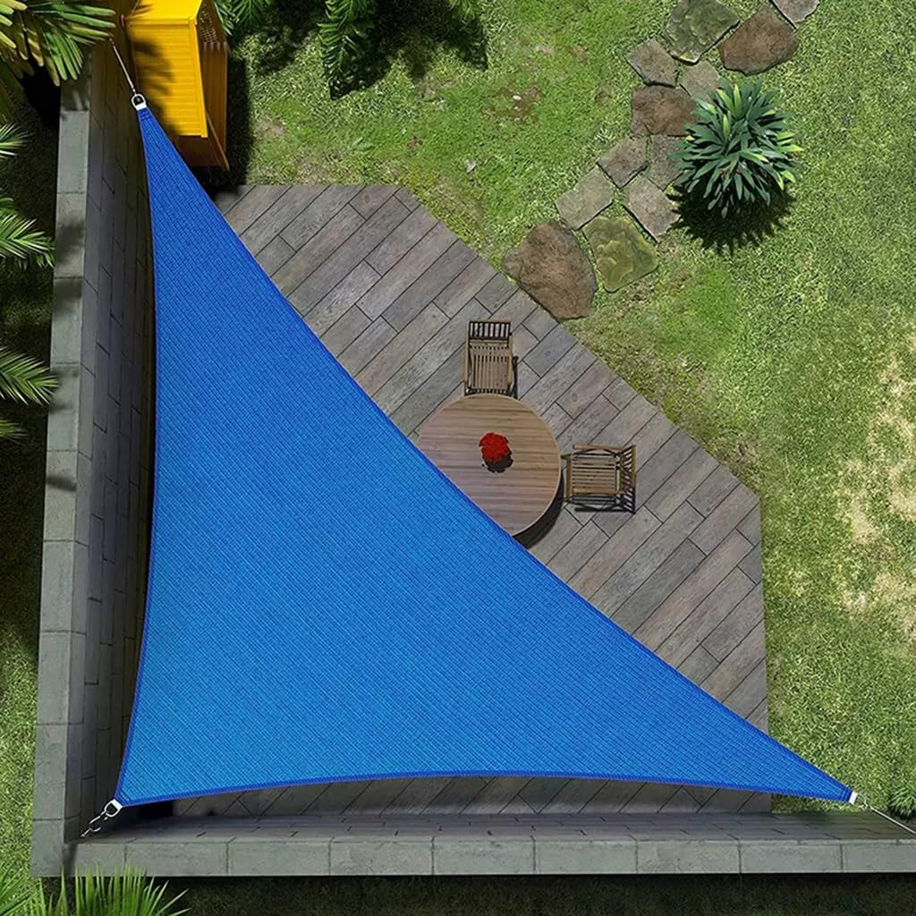 Sonnensegel Dreieckig Vordach Markise Sonnenschutz Segel Vordach UV-Block Markise Für Terrassen, Gärten, Hinterhöfe, Gewerbe- Und Wohngebäude, Einfache Installation ( Color : /Dark blue , Size : 10x10 Garten