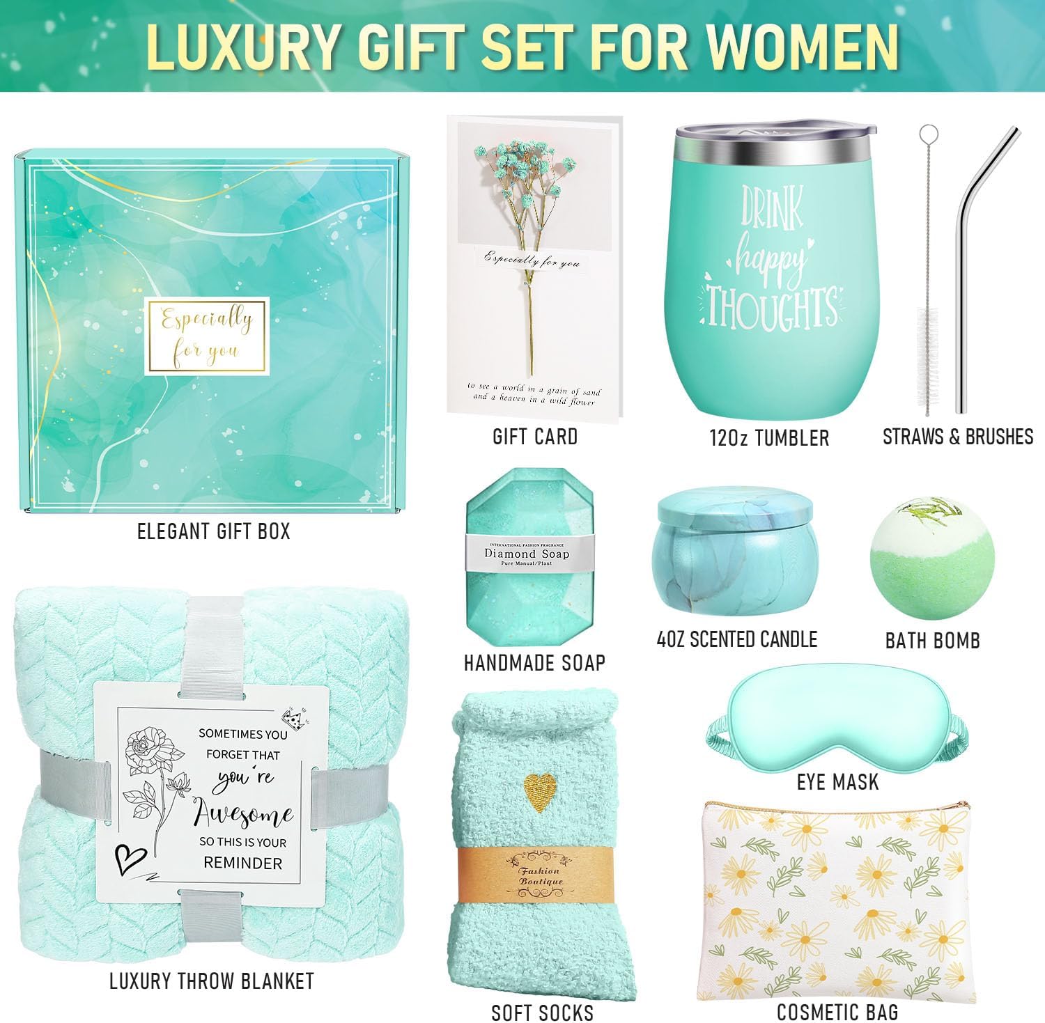 Valentines Day Gifts for Her Women Wife Mom Girlfriend Daughter, Relaxing Self Care Package Get Well Spa Gift Basket for Woman, Happy Birthday Gifts for Women Mom Grandma Best Friend Sister Her - Image 2