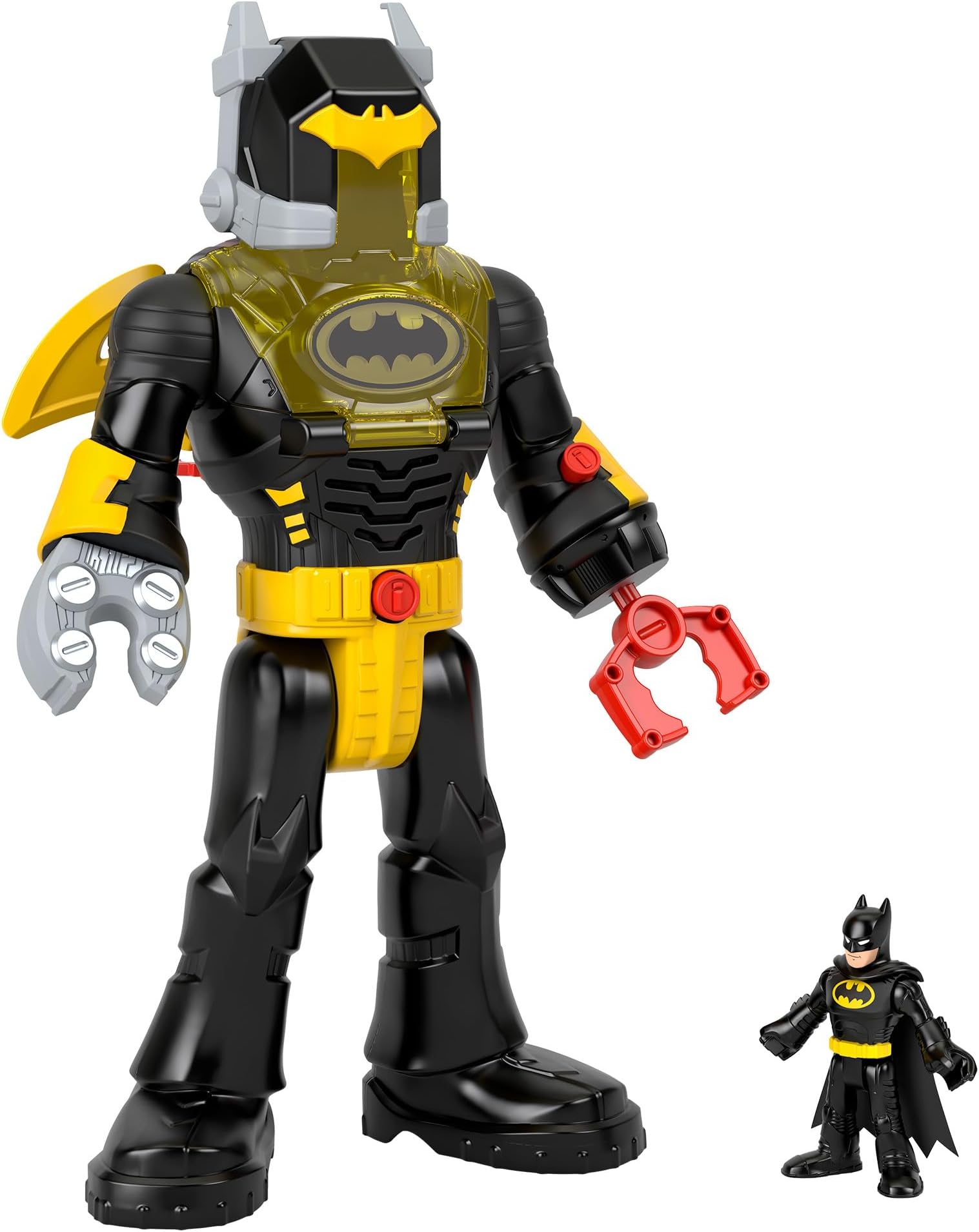 ​Imaginext DC Super Friends Batman Toys Insider & Exo Suit 12-Inch Robot with Lights & Sounds for Ages 3+ Years, Black