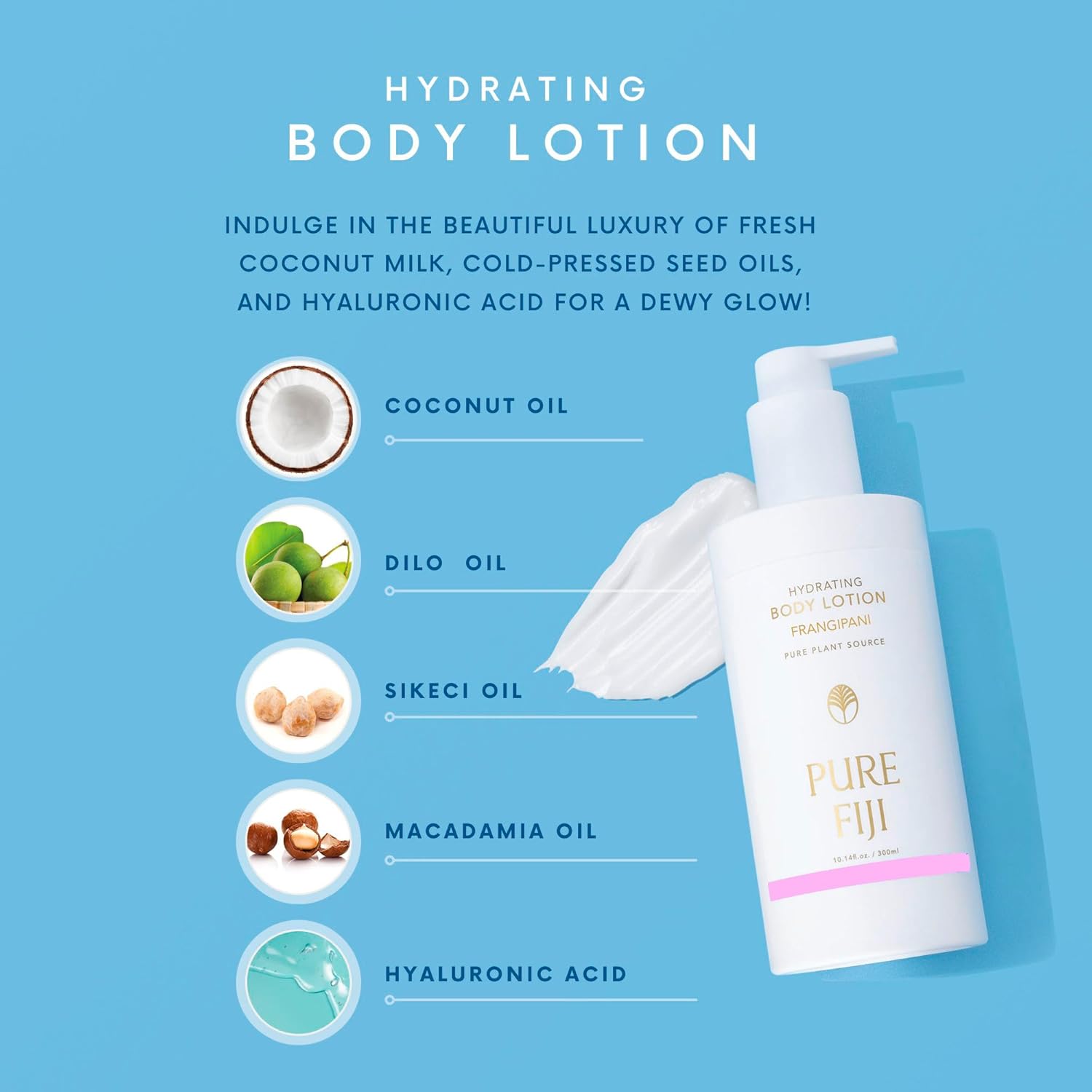 PURE FIJI Hydrating Body Lotion, Frangipani (10.14 Fl.Oz /300ml) - Image 5