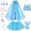 Meland Princess Dress up Clothes for Girl, Princess Cape with Kid Crown Toys, Birthday Gifts for Toddler Girls 3,4,5,6,7,8