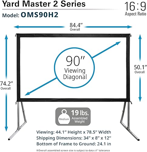 Miniatura 9 de Pantalla para proyector al aire libre con soporte 16:9, 8K 4K Ultra HD 3D, plegable y rápida YardMaster 2 Front Projection