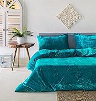 Vista 50 de Fundas de edredón de terciopelo aplastado ultra lujosas, ropa de cama bohemia color burdeos, tamaño Queen, ropa de cama UO, funda de edredón Donna