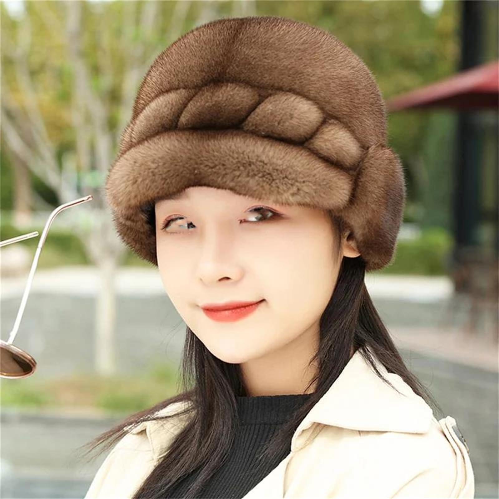 Mkjuuior Cappello invernale in peluche da donna per attività all'aperto