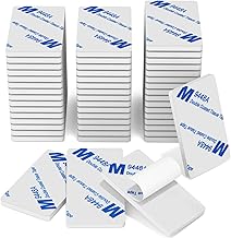 HOMMAND Double Sided Sticky Pads, 50 Pcs Sticky Foam Pads Heavy Duty, Extra Strong Adhesive Foam Pads, Double Sided Foam Tape, Waterproof Mounting Pads for Home Office Car School, Rectangle, White