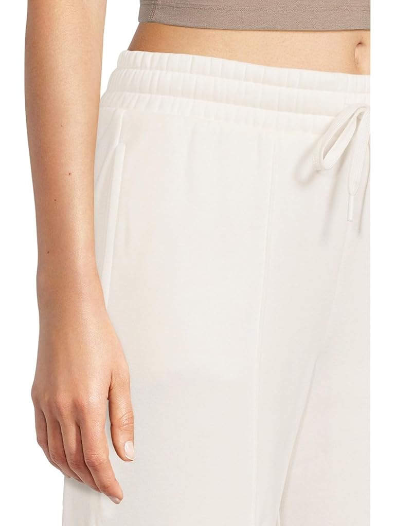White Beyond Yoga Luxefleece Pintuck Wide Leg Pants
