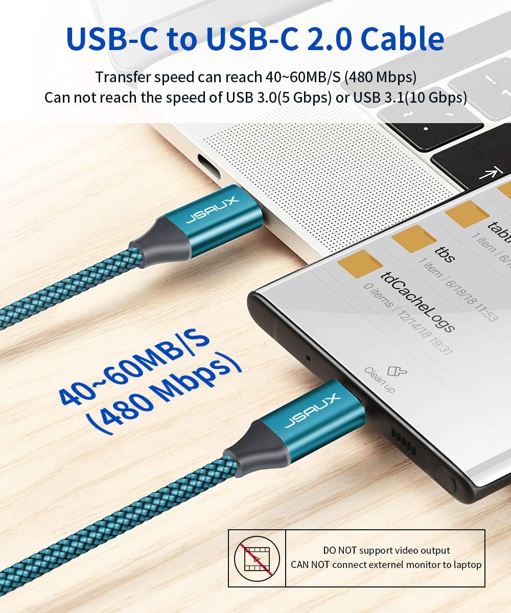 USB C to USB C 60W Cable, JSAUX 3-Pack [10ft+6.6ft+3.3ft] USB Type C Charger Cord Compatible with Samsung Galaxy S20+ Note 20 Ultra Note 10+, iPad Pro 2020/2018, Pixel 2/3/3a/4 XL, etc-Green