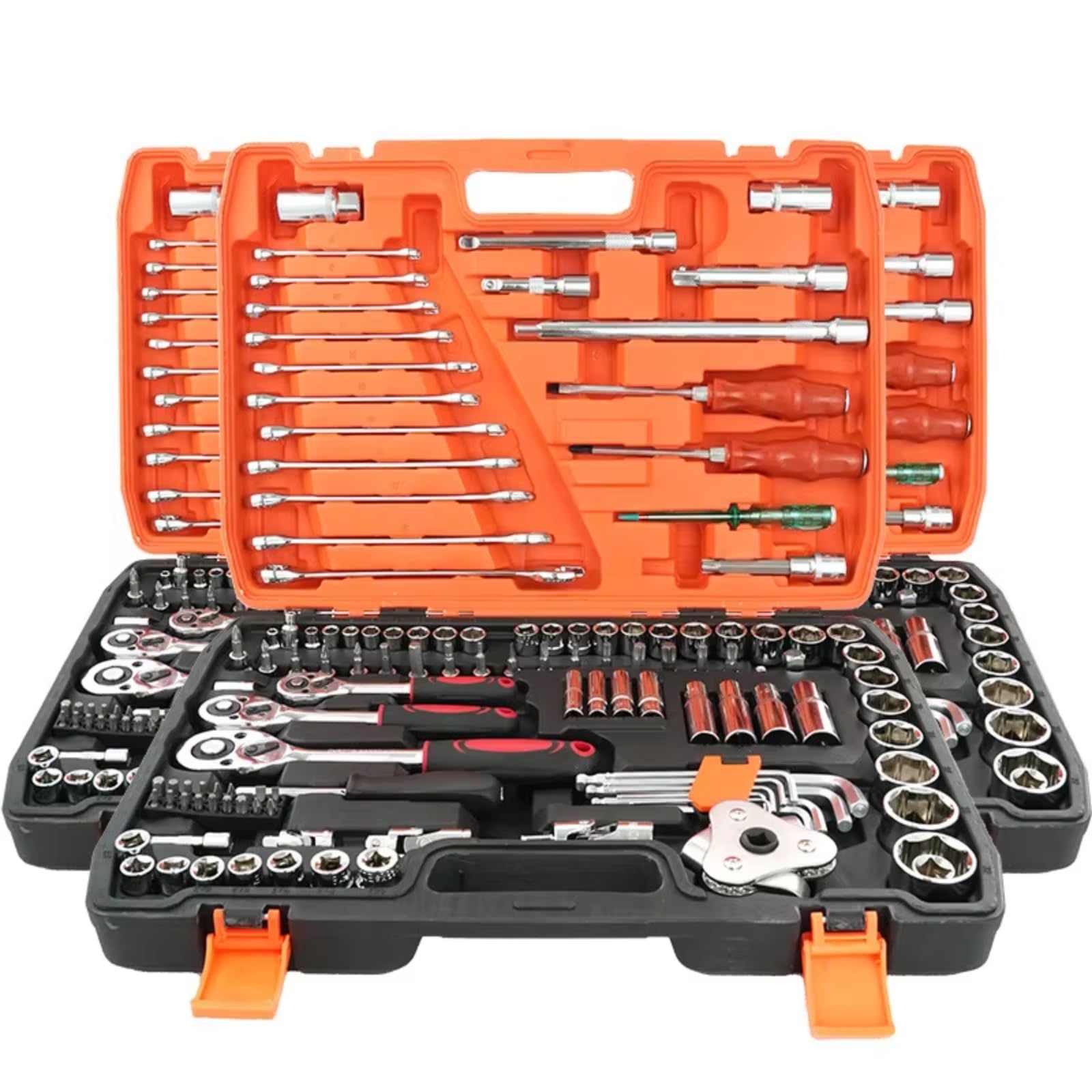 Juego herramientas mecánico Juego Herramientas Mano Para Combo Llave Trinquete Reparación Automóviles 216 Piezas Herramientas Mano Kit Herramientas El Hogar Trinquete Y Estuche