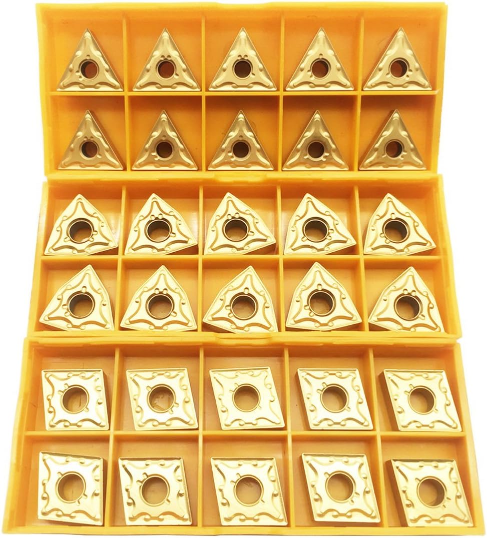 30PCS CNMG 431 + WNMG 431 + TNMG 331 CNC Lathe Indexable Solid Carbide Turning Insert Blade for Lathe Turning Tool Holder for The Finishing of Steel