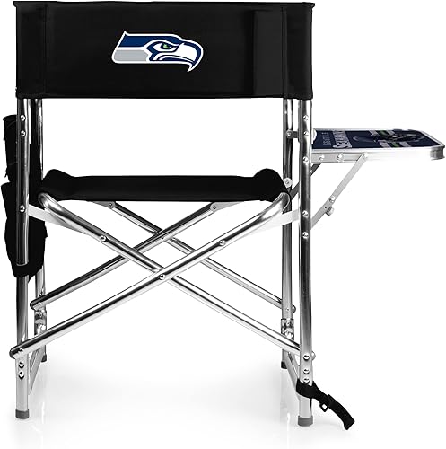 Miniatura 142 de PICNIC TIME NFL Unisex-Adult NFL Sports Chair with Side Table, Beach Chair, Camp Chair for Adults Negro