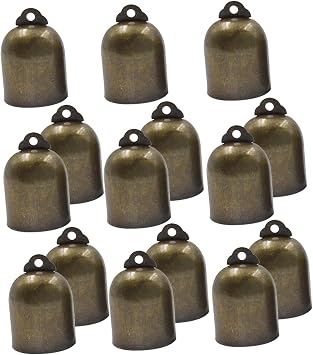 Uonlytech 20 Pieces Hanging Jingle Bells Brass Vintage Bell Christmas Tree Ornaments Mini Bells for Wind Chimes and Crafts