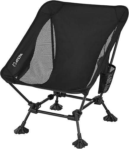ATEPA Ultralight Camping Chair for Backpacking Hiking, Portable Compact Lightweight Folding Camp Chairs for Adults - Square Aluminum Frame with ATEPA Ultralight Camping Chair for Backpacking Hiking, Portable Compact Lightweight Folding Camp Chairs for Adults - Square Aluminum Frame with