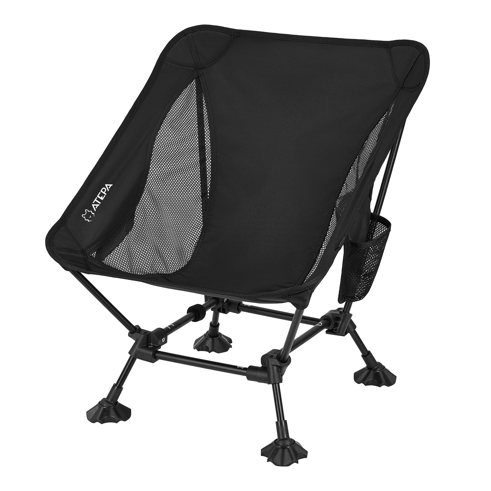 ATEPABackpacking Chair, Ultralight Folding Portable Small Camping Chairs for Adults Compact Foldable Beach Seat with Anti-Sinking Feet & Aluminum Frame for Outdoor Hiking Travel Fishing