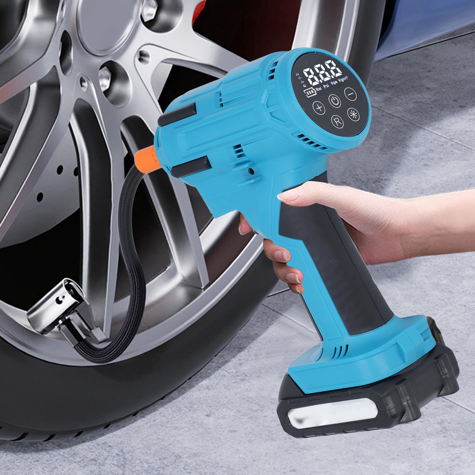 Hyuduo Kompresor Powietrza do Opon 150PSI, Przenośna Pompa Elektryczna z Cyfrowym Manometrem do Samochodów i Motocykli