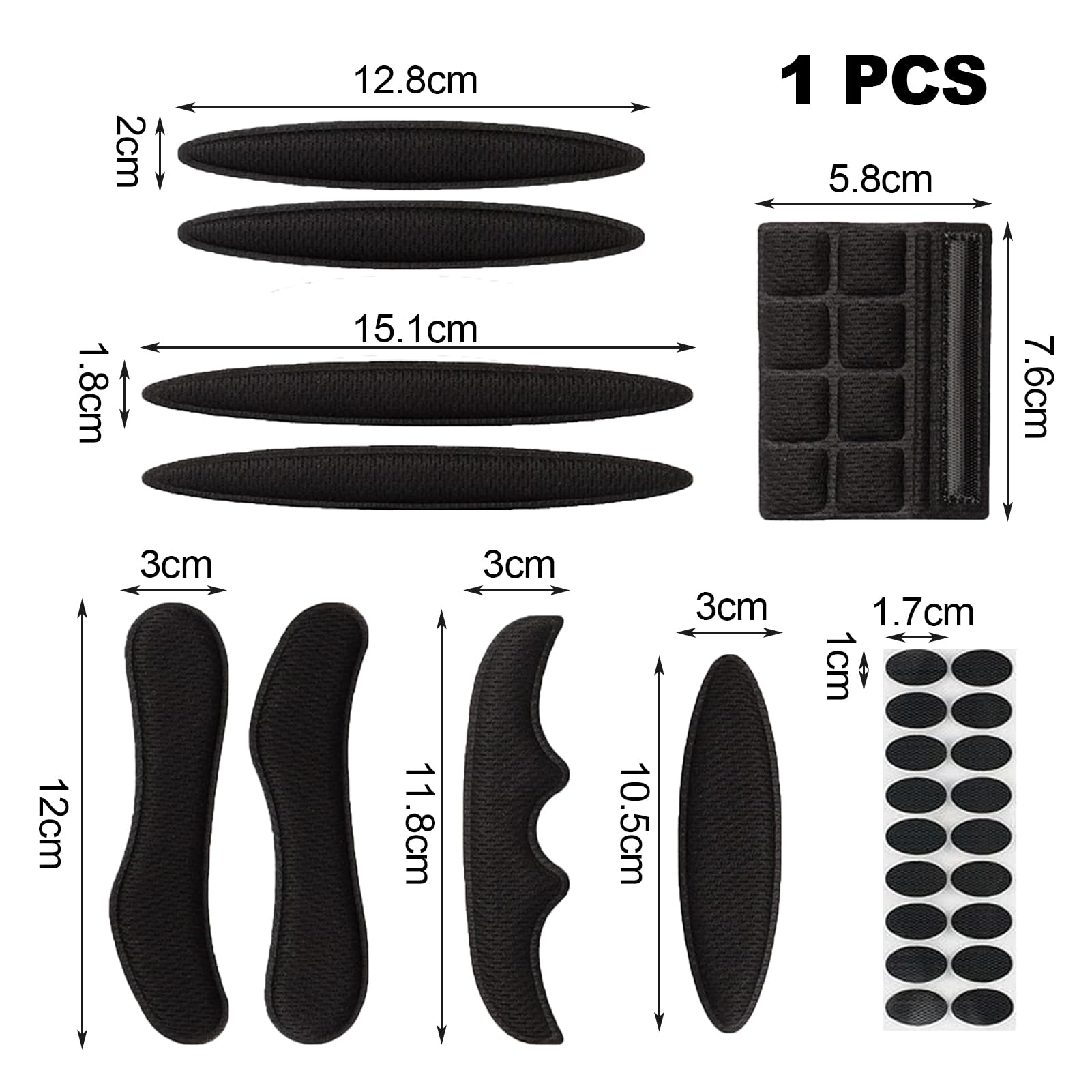 Mousse Casque Velo Coussinet Rembourrage Kit Anti-Collion Intérieurs Accessoires Universels VTT VTC - Noir