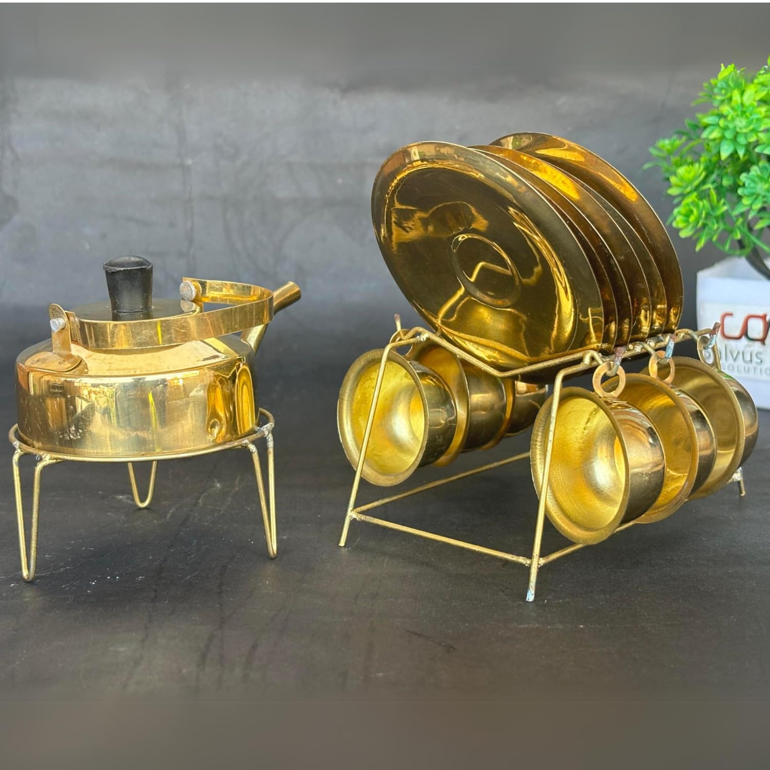 Salvus APP SOLUTIONS Brass Miniature Tea Cup Saucer Kettle Set for Children Playing (Gold) (B08C3YLT1Z) Amazon Price History, Amazon Price Tracker