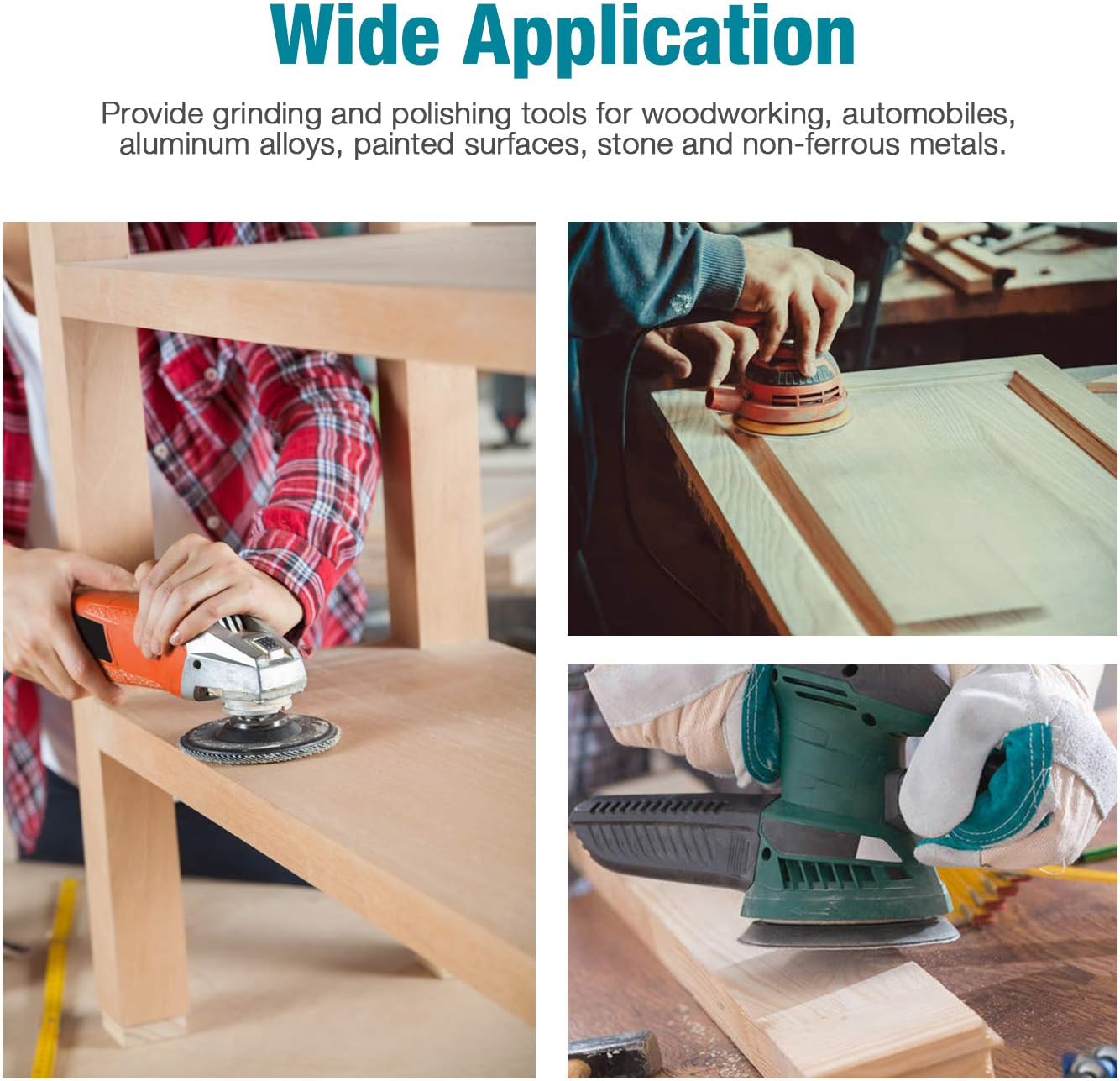 ORHFS 5-Inch 8-Hole Hook and Loop Sanding Discs, 60/80/120/150/220 Assorted Grits Gold Sanding Disc for Random Orbital Sander, 100-Pack - - 