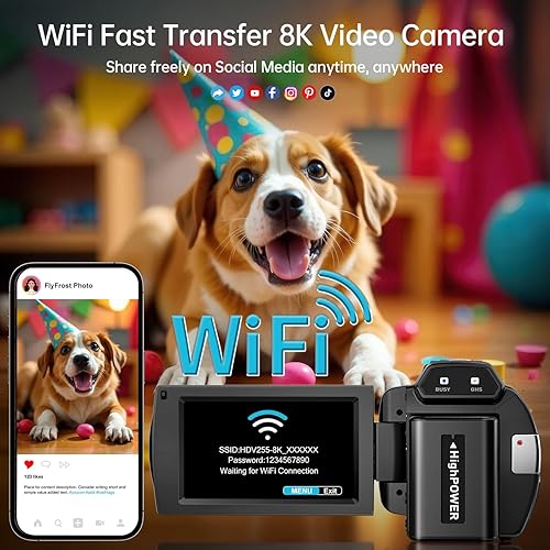 Miniatura 4 de Cámara de video 8K Cámara de video 88MP UHD WiFi Vlogging Cámaras para YouTube 18X Zoom digital IR Visión nocturna Cámara de pantalla táctil de 3.0