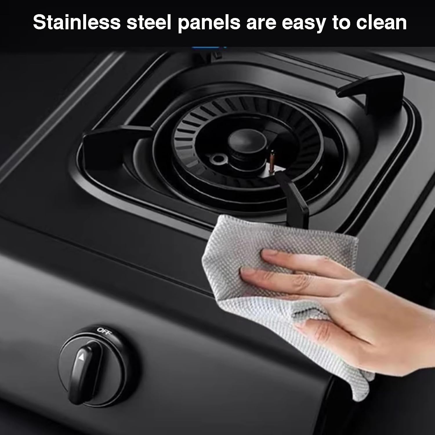 33cm Portable Gas Stove,5.2KW Fire Ring High-Power Burner,with Stainless Steel Panel and Flame Failure Protection,Natural Gas/LPG Optional(NG)