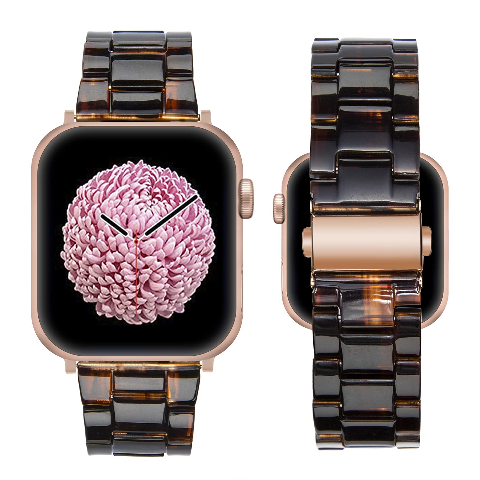 SEURE Compatible con correa Apple Watch 38 mm 40 mm 41 mm 42 mm 44 mm 45 mm, mujeres hombres Watch Pulsera colorida de resina de repuesto con hebilla de acero inoxidable para Serie SE/8/7/6/5/4/3/2/1 — view 12