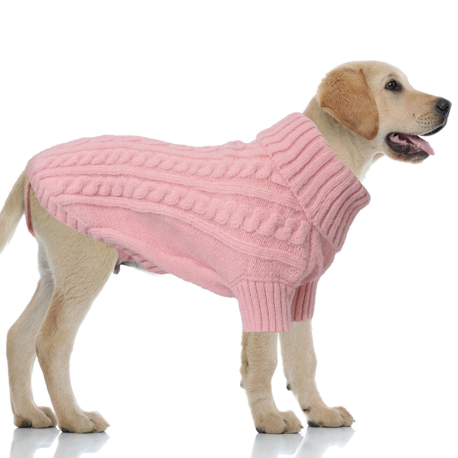 Pull D'Hiver Pour Chien SMALLLEE – Rayé Jaune Et Noir – Taille M (pour Carlin, Bouledogue Français) – Vêtement Chaud Et Doux