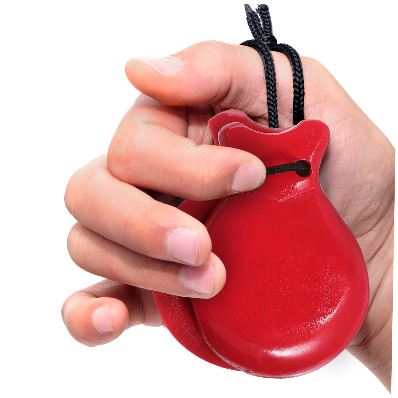 2 paia Wood Finger Castanets Strumenti Musicali in Legno Percussione Sonagli Educativi Suono e Resistente
