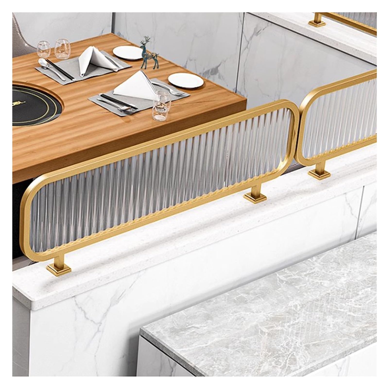 Gdmdpte Gold-B Dividers For Dining Areas, Translucent Raised Striped Glass Restaurant Decorative Partitions, Hot Pot Countertop Desk Divider, 30Cm Low Fence (Color : Size : 30X70cm)