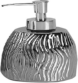 Gedy Gedy JA80-73 Round Silver Countertop/Vanity Soap Dispenser, 1.5" L x 3.4" W