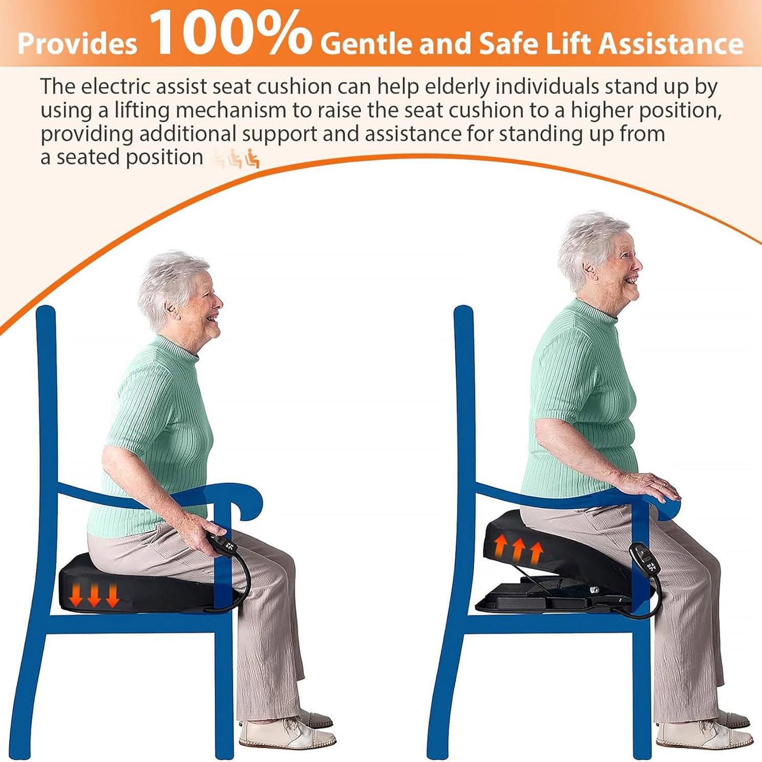 Ascensor De Silla Y Asistencia Para Soporte De Sofá, Cojín De Asistencia Para Asiento Con Elevación Eléctrica, Fácil De Levantarse, Se Puede Levantar Fácilmente, Ayuda a Levantarse Sentarse Lentamen