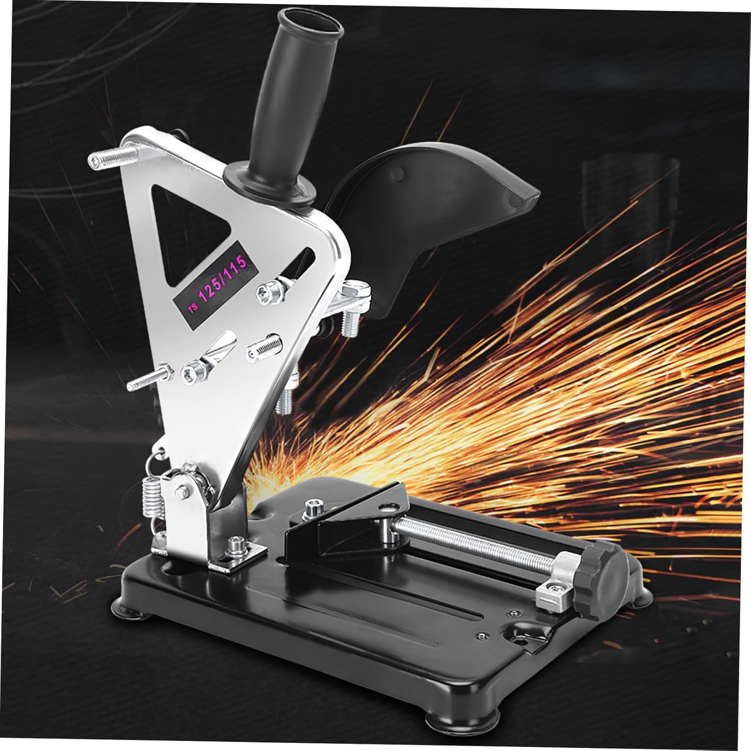 801a Adjustable Angle Grinder Holder Stand Heavy Duty Bracket for Cutting Ergonomic Design Dual Fixtures Multi-angle Support for Grinding Tasks