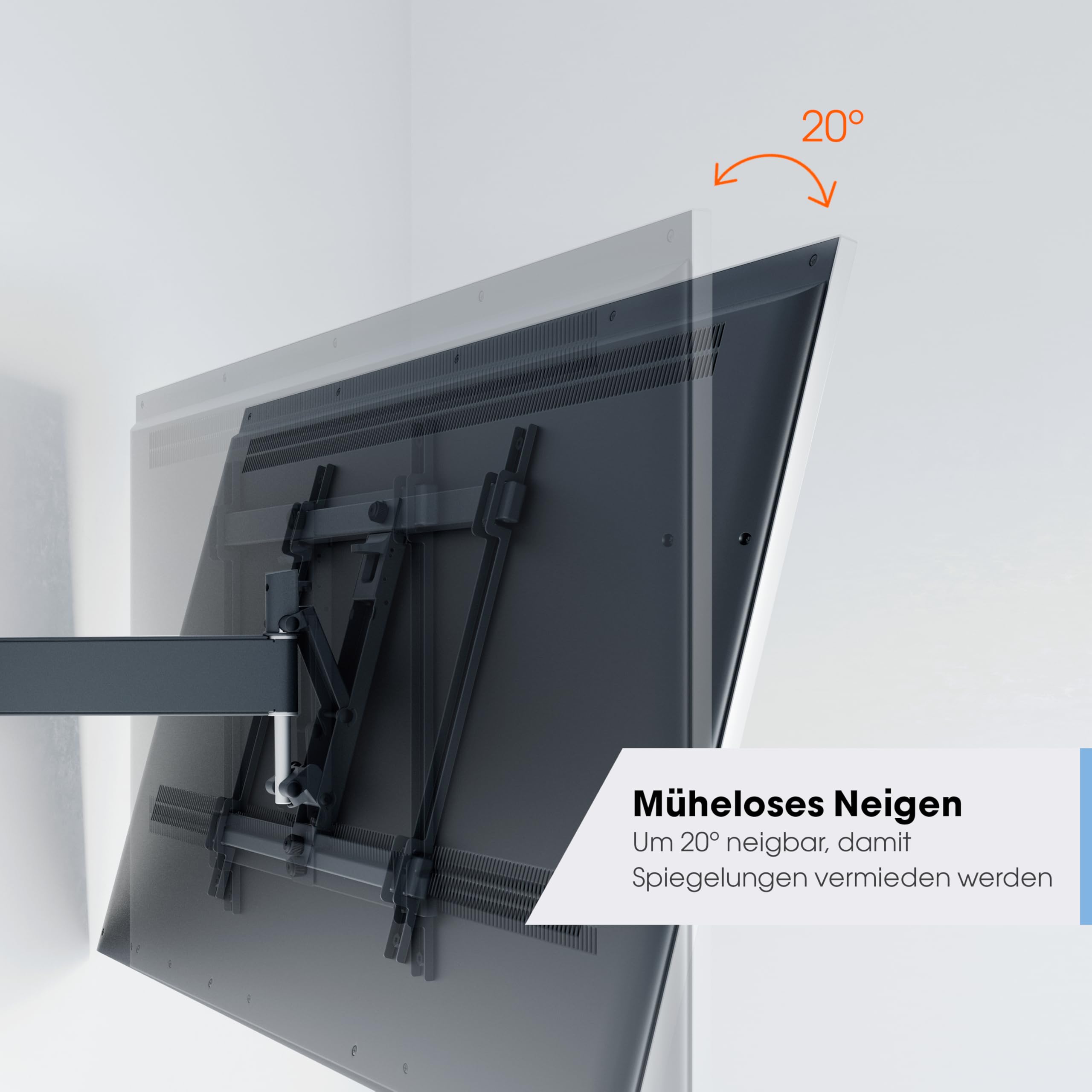 Vogel's TVM 3447 Vollbewegliche TV-Wandhalterung für 32-65 Zoll Fernseher | Bis Zu 180° Schwenkbar mit Premium-Gelenke, 20° Neigbar, 25 kg Tragkraft, TÜV-Zertifiziert, VESA 400x400, Inkl. Fischer-Dübel