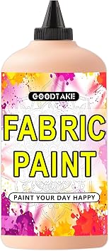 GOODTAKE Baby Pink Textile Paint, Fabric Paints, 10.5 Fl.Oz Canvas Paints For Clothes, Shoes or Tote Bags, Art Paints - Lightfast & Vibrant Paint For Canvas Painting Baby Pink, 10.5 Fl Oz