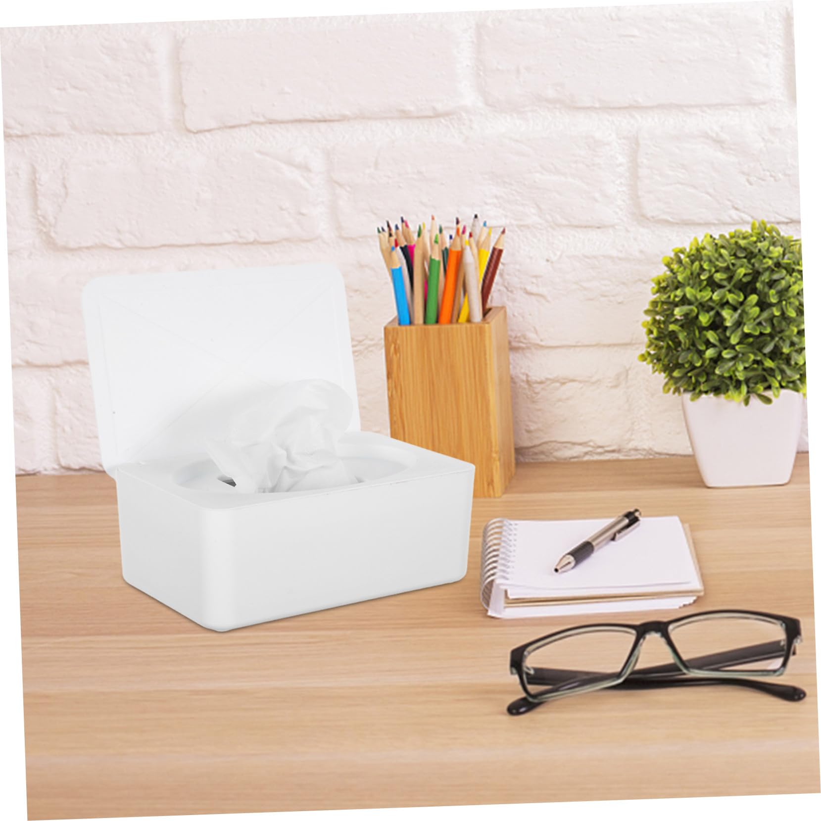 PRETYZOOM 4 Pièces boîte de mouchoirs humides Case de Linge de Voyage boîtes à Serviettes de ménage Porte-mouchoirs de Rangement récipient Distributeur de lingettes PP Blanche