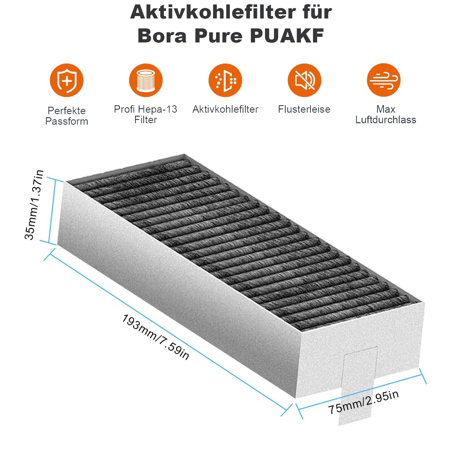 8 Stück Aktivkohlefilter passend für Siemens Clean Air HZ9VRCR0, HZ9VRCR1, HZ9VRUD0, 17004796, 17004798, 17007505, Umluftersatzfilter Zubehör