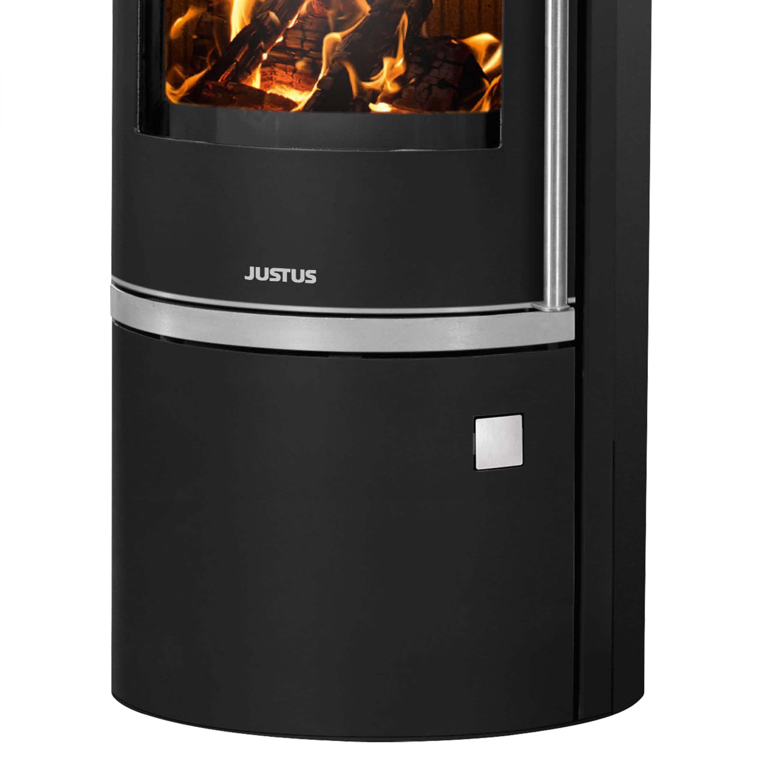 Justus Faro 2.0 Kaminofen 6kW - Moderner Stahlofen Mit Glasabdeckung Für 124m³ Raumheizung