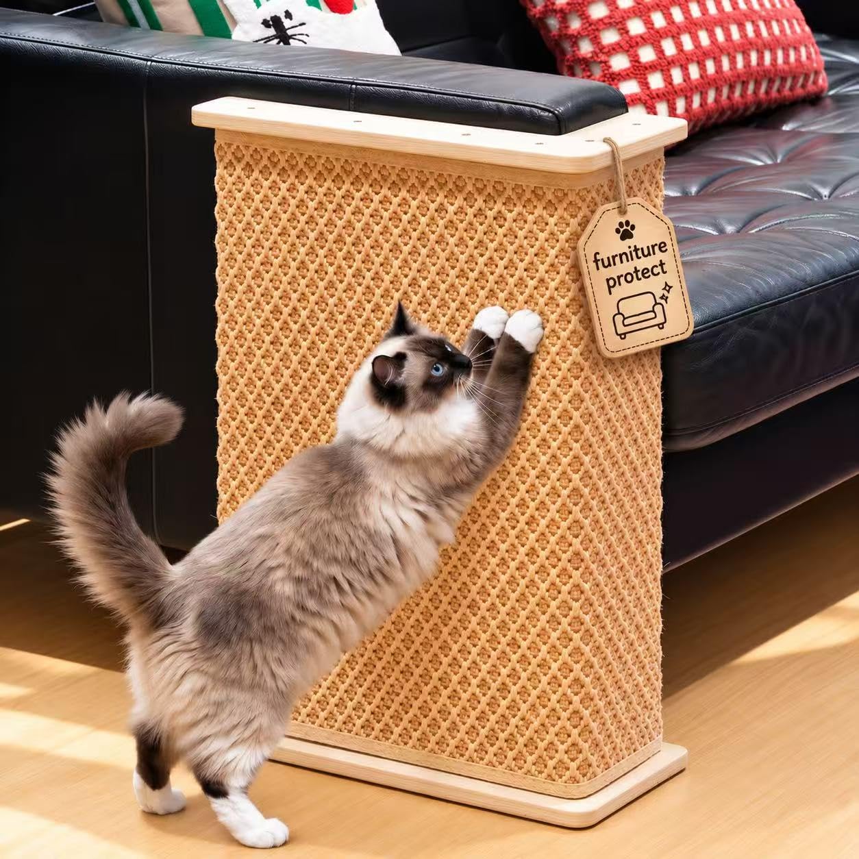 PETKARAY Grattoir d'angle pour chat - 61 cm - En sisal - Protection contre les griffes de chat - Protection contre les griffes de chat - Pour chat