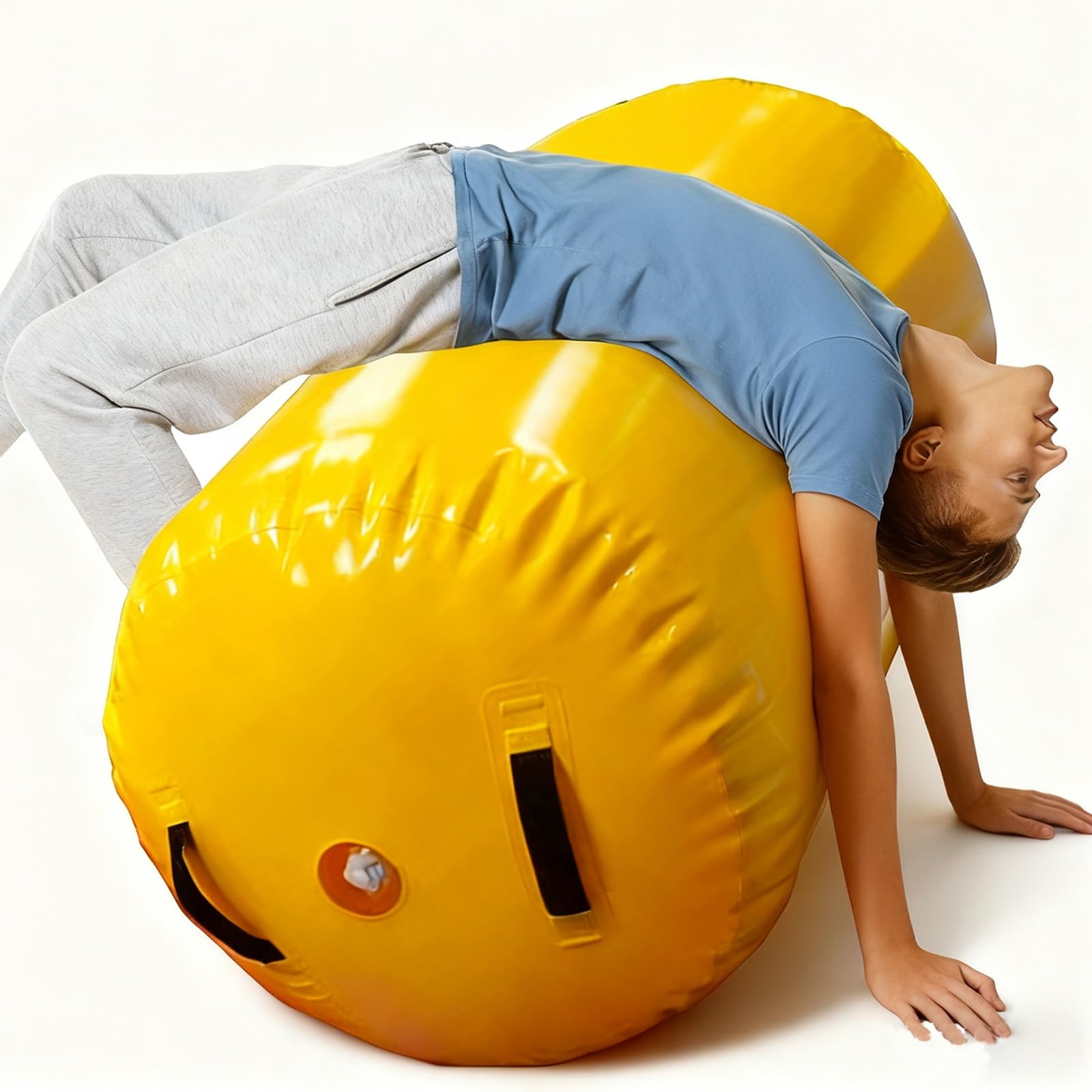 Bębenek Do Gimnastyki Dla Dzieci I Dorosłych, Beczki Ćwiczeń Akrobacji W Tył, Narzędzia(Yellow,Dia 30" (760mm))