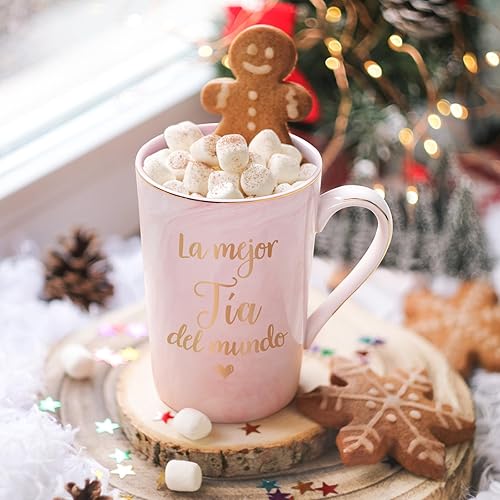 Miniatura 2 de Maustic Best Aunt Gifts - Taza de café La Mejor Tia Del Mundo, regalos de Tia de sobrina sobrino en español, taza de café para tía, regalo de