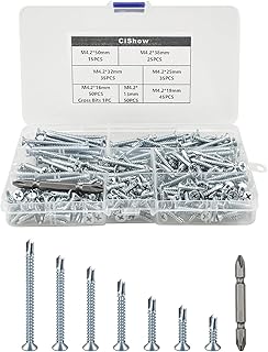 256pcs Drilling Tail Screw Set, M4 Self Drill...,