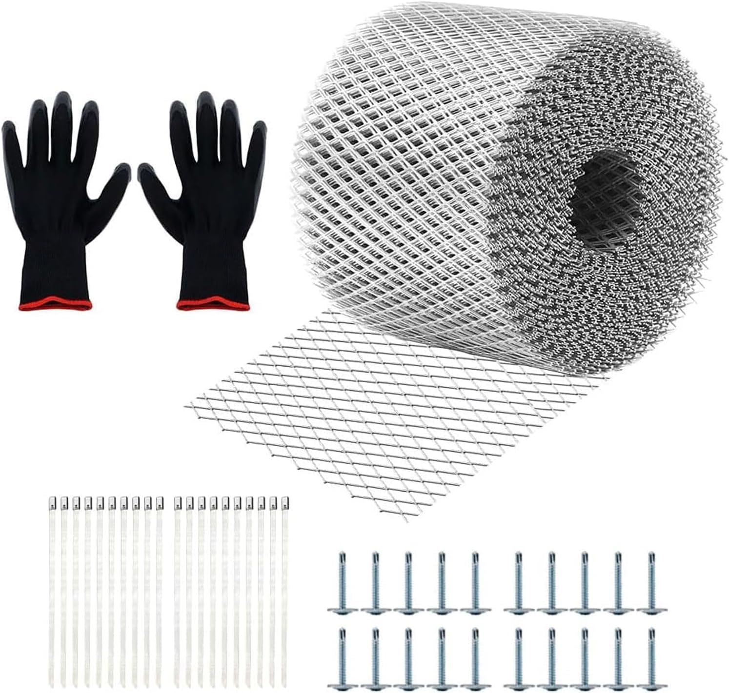 6 Inch X 100 Feet Gutter Guard Mesh Roll,Leaf Filter Gutter Protection Roll with Installation Screws,DIY Leaf Filter Rainwater,Used for Filter Roof Tree Branches (Black 6inch X 100ft)
