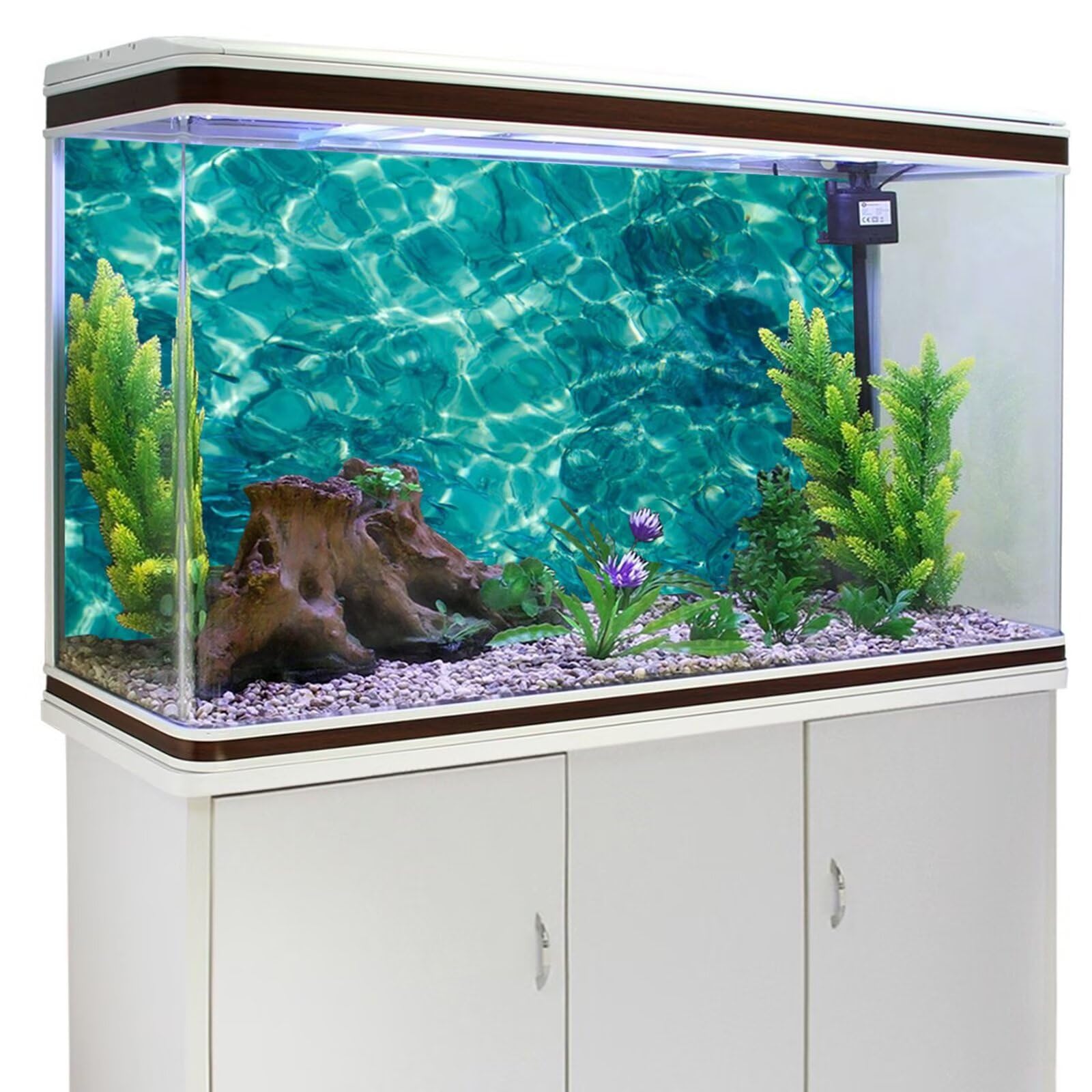 61x30cm Sfondo per Acquario Blu Sottomarino, Tema Oceano Naturale, Sfondo per Acquario, Vinile Resistente