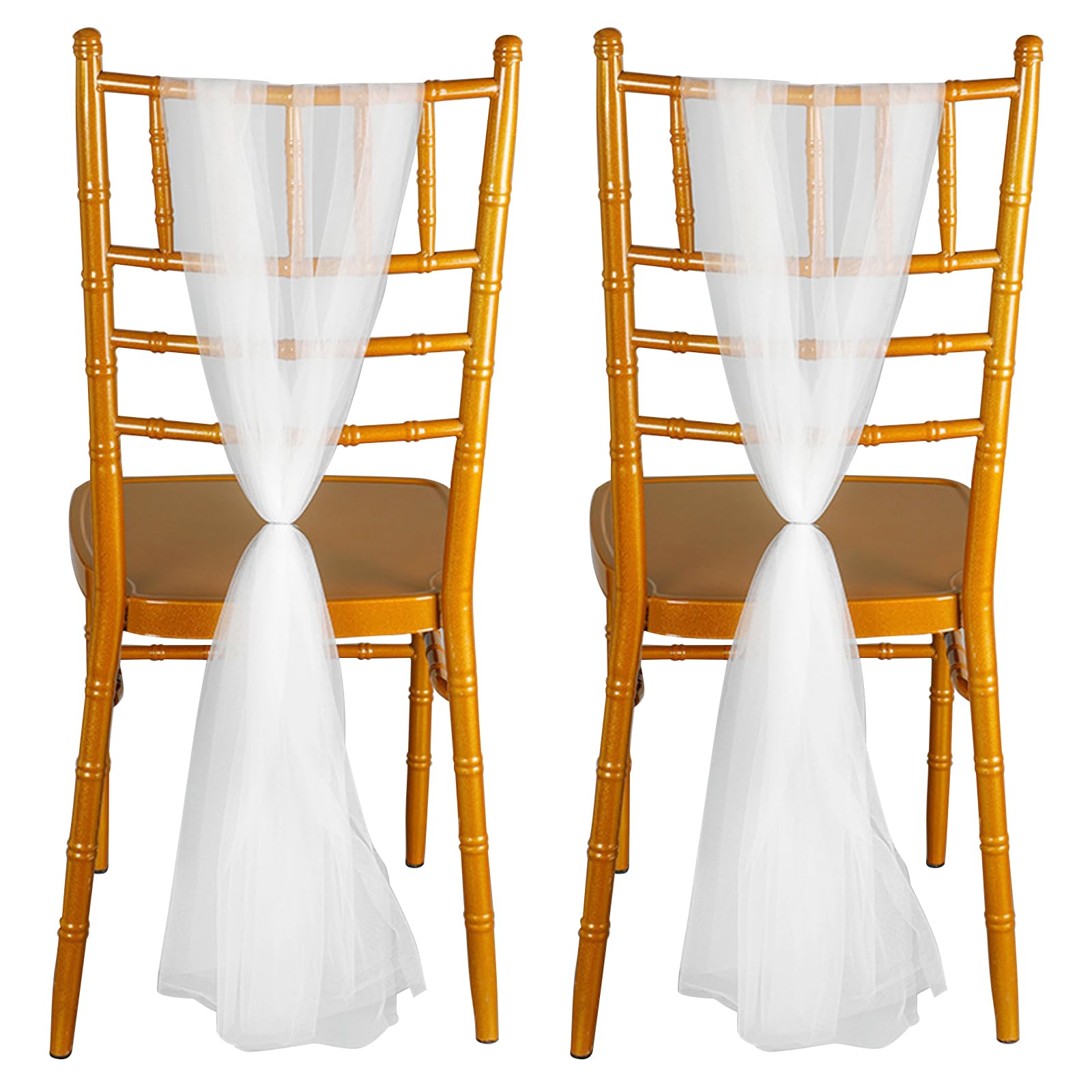 Ceintures de chaises Ceintures de chaise en mousseline de soie, 10/50 pièces, décoration de chaise de mariage, 17x250cm, for décorations d'allée de mariage, fête, Banquet, événement(Light sky,10 pcs