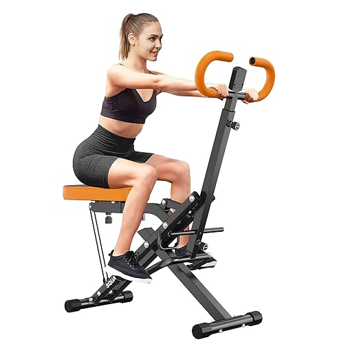 SogesPower Squat Machine for Home Gym, Squat Rowing Machine with
