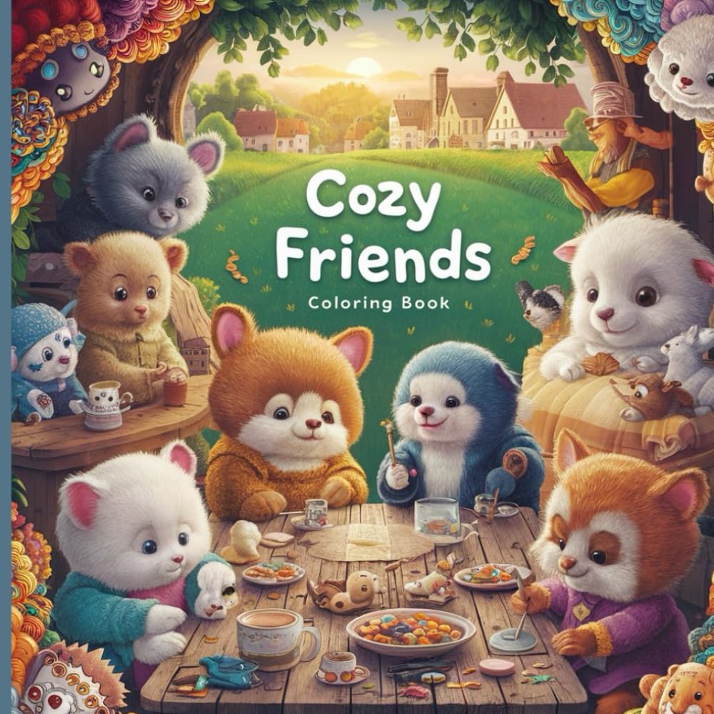 Amazon.com: Cozy Friends: Coloring Book for Adults and Teens Featuring ...