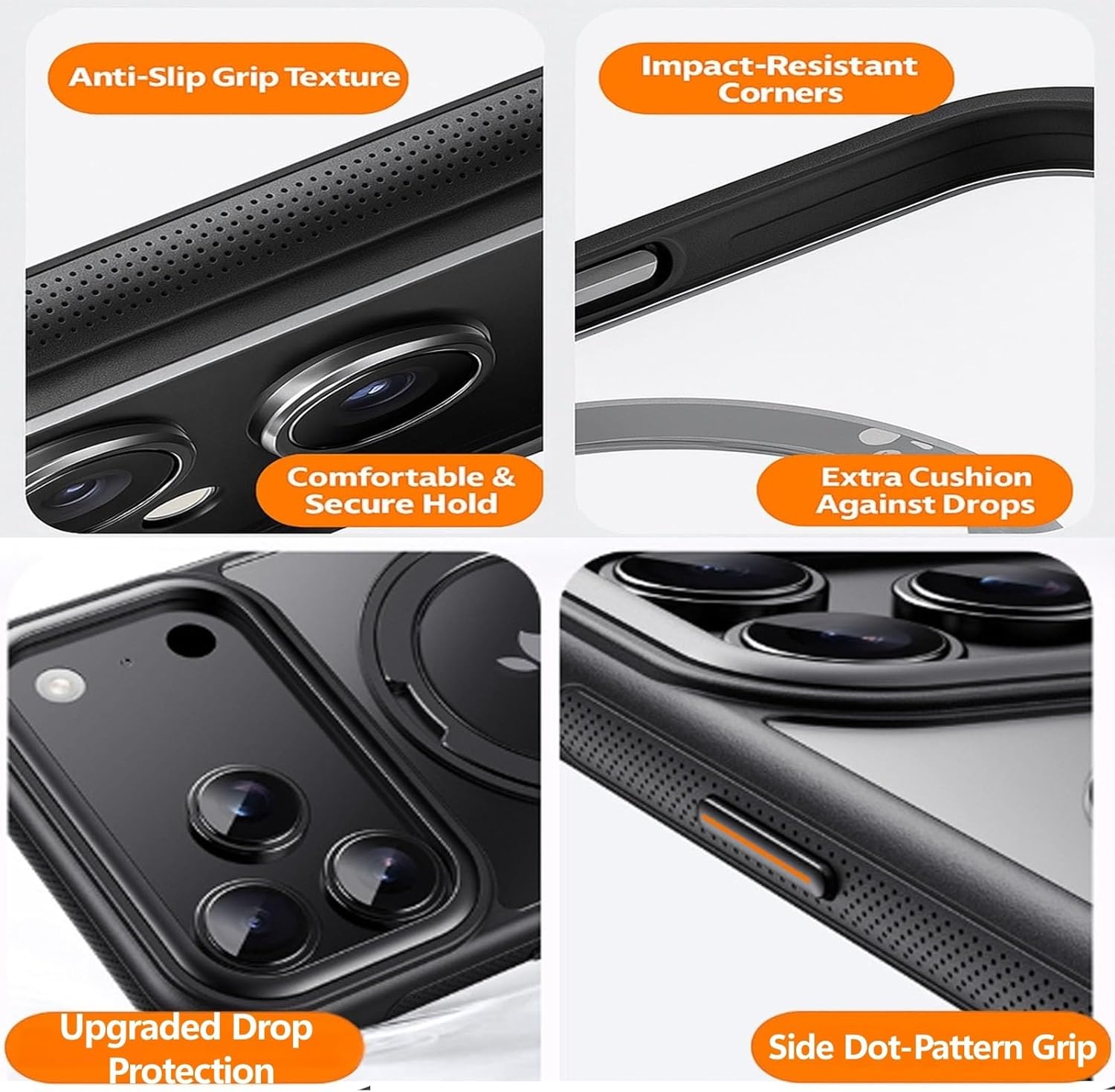 IPhone 17 Pro Max / 17 Pro / 17 Air / 17 用ケース, 360&deg;回転リングスタンド付き, 磁気