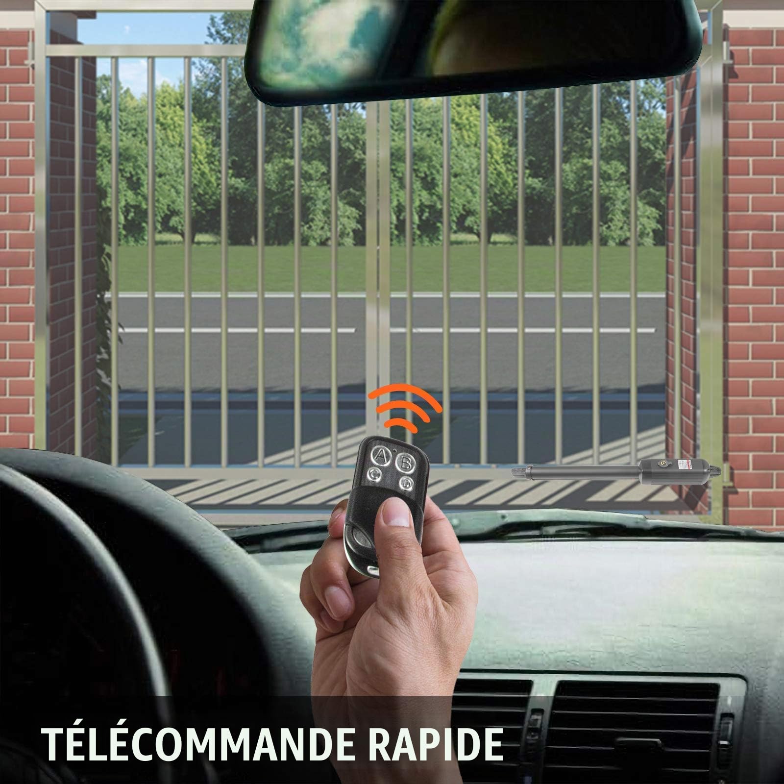 VEVOR Ouvre-porte automatique électrique, capacité 380 kg, ouvre-porte battant unique, longueur 5,5 m, vitesse 16 mm/s, 80 W, avec télécommande, opérateur de porte pour garage ferme mailles de chaîne