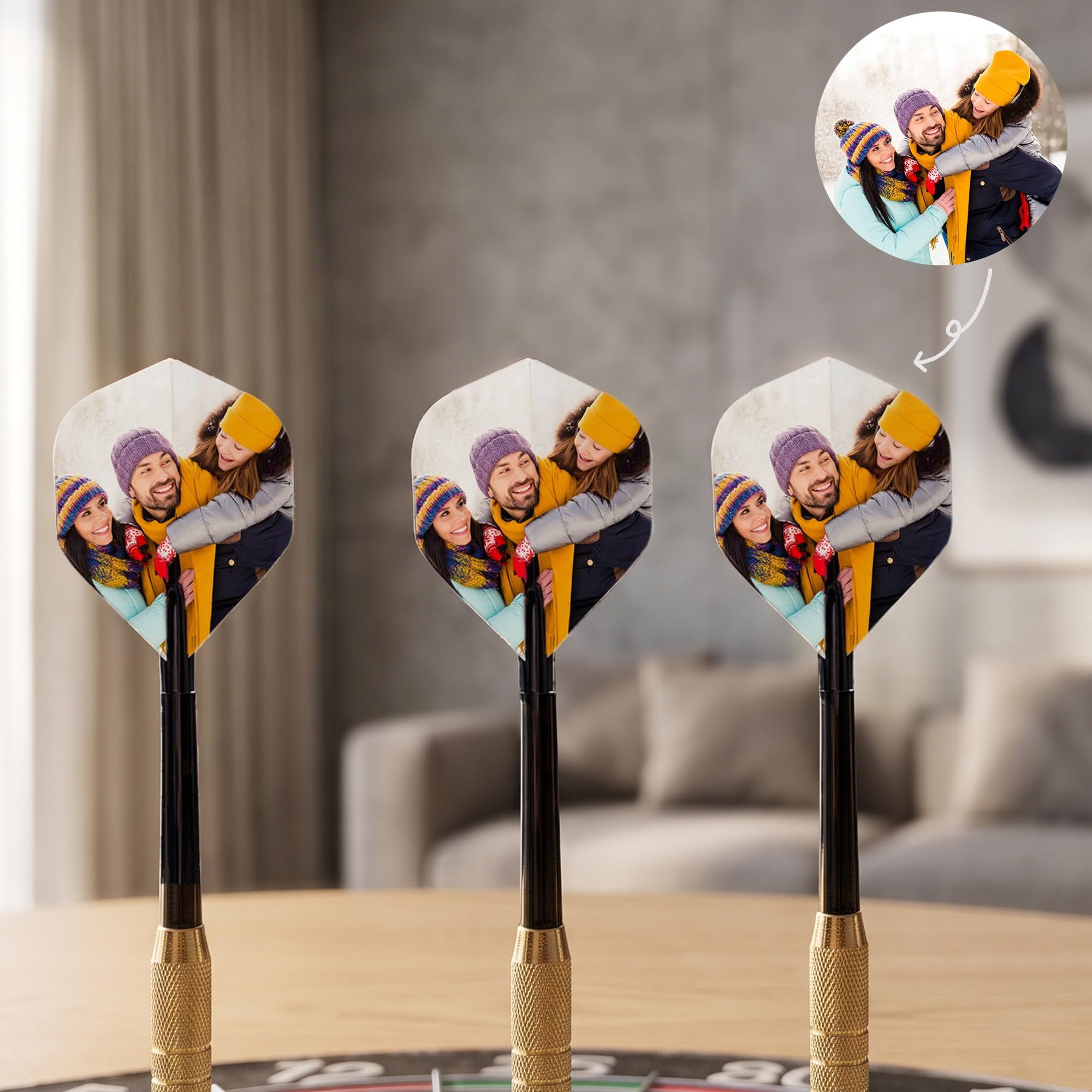callie Personalized 3Pcs Photo Dart Flights Set