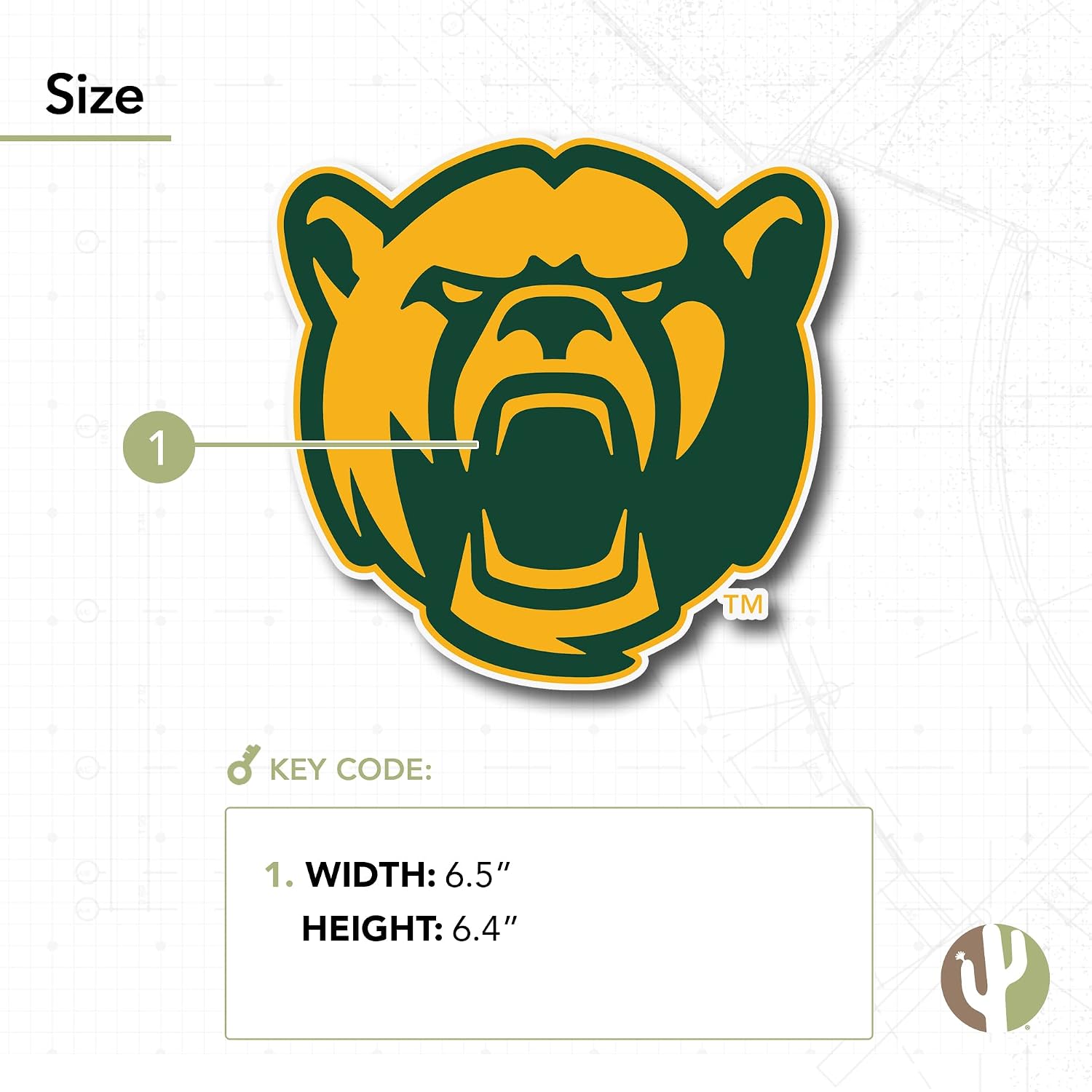 Desert Cactus Baylor University Sticker Bears Vinyl Decal Laptop Water Bottle Car Scrapbook (IND 00041)
