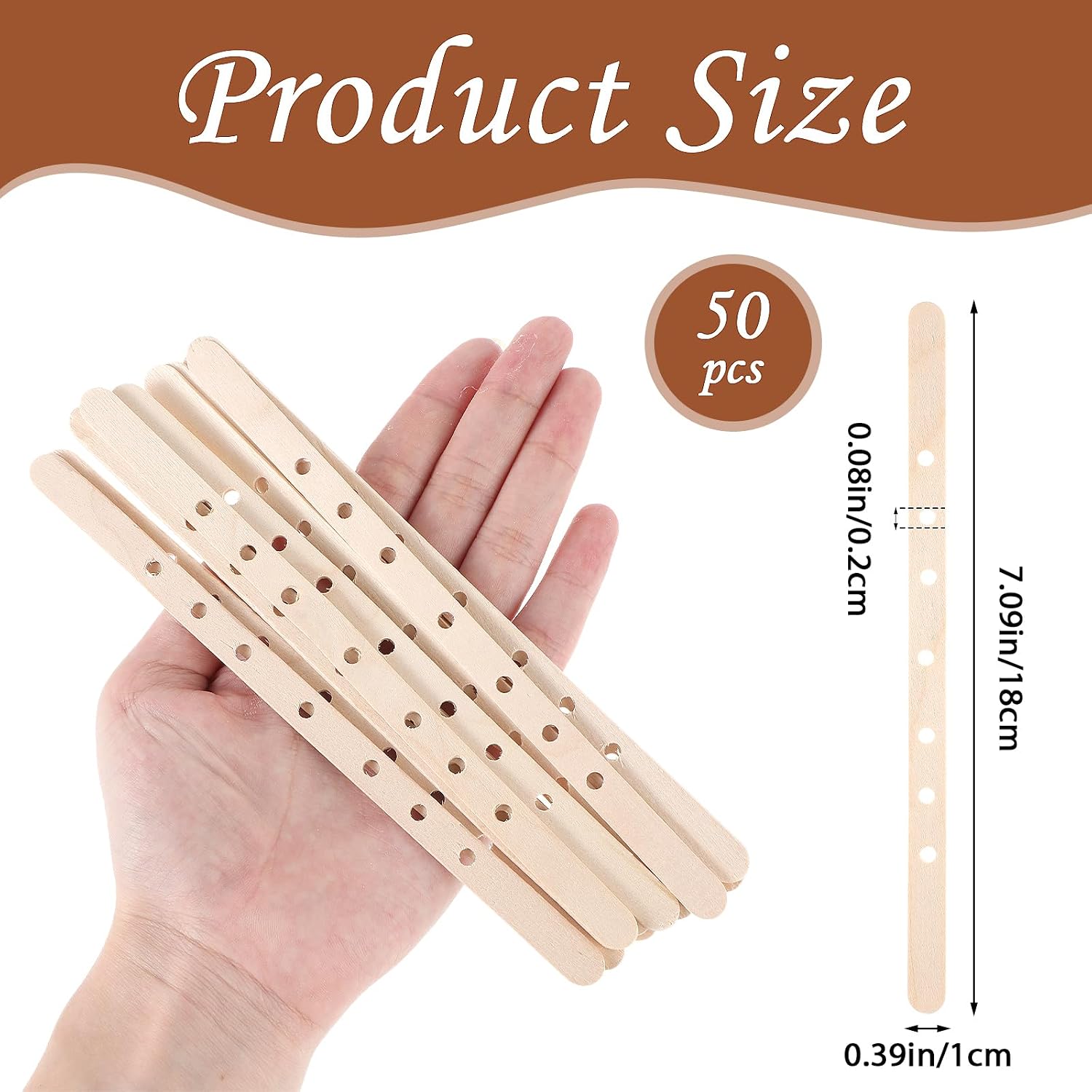 Gjinxi Wooden Candle Wick Holders 50 Pcs Multiwick Centering Device Holders Supplies Crafting Making Candle Wicks Bars Wax Stick Clips Center Tool for DIY Material Package Mold image 2