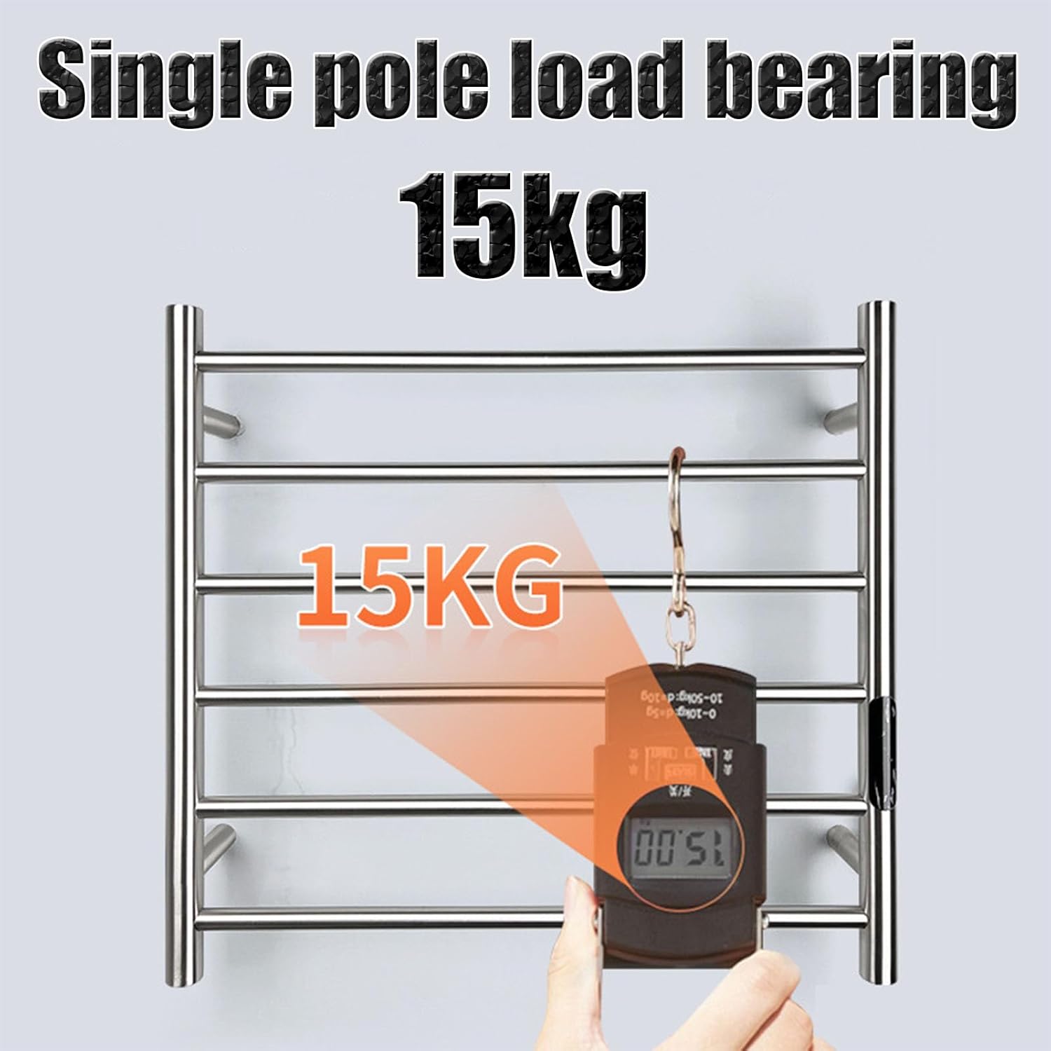 Silver,Right Line,Wall Mounted Heated Towel Racks,Stainless Steel Towel Dryer Rack Plug-in,Intelligent Thermostatic s for Bathroom